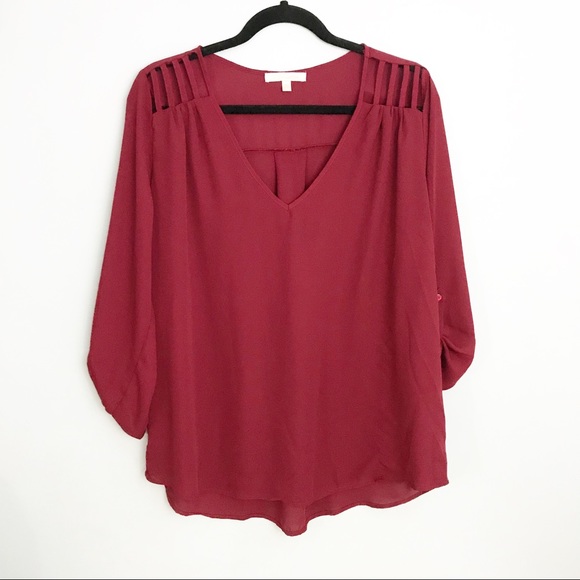 burgundy dressy top